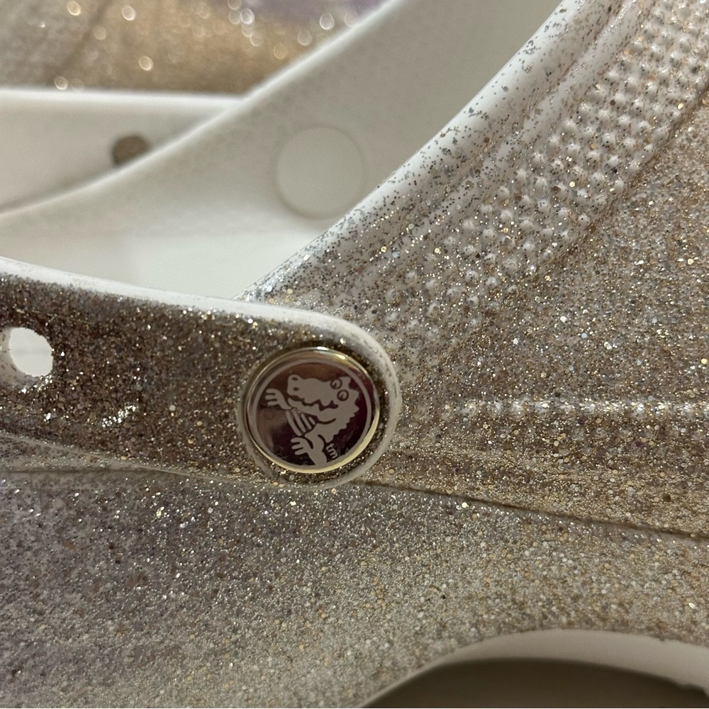 CROCS Glittery Gold Platform Clogs - image 6